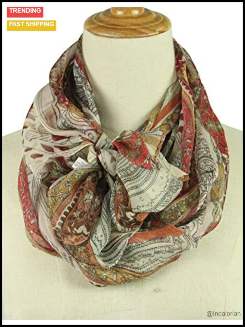 Long Chiffon Sheer Scarf Lightweight Gradient Shaded Fashion Scarf